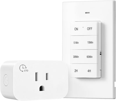 Temporizador enchufe interior control remoto 100ft 5/15/30/60 min