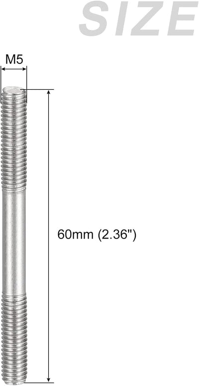Tornillos doble rosca M5 acero inox 304 20uds