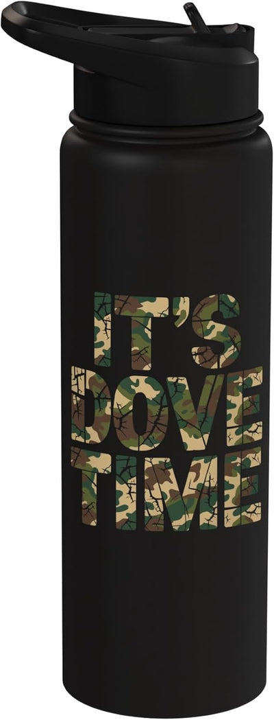 Botella agua térmica acero inox camuflaje cazador palomas