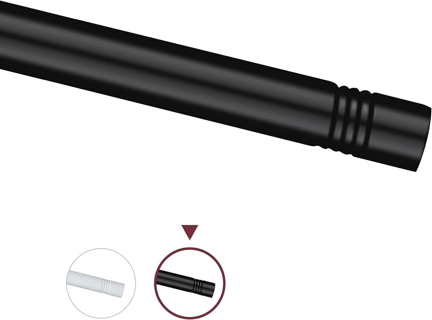 Kit poste extensión acero inox 1" 2pzas negro