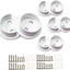 Set soportes barra armario metal sólido 4 pares blanco mate