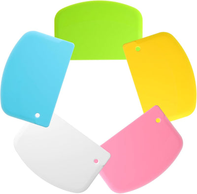 5 Raspadores de Masa Plástico Flexibles Multiusos