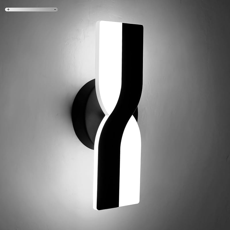 Lámpara pared LED 12 W atenuable 6000 K negro