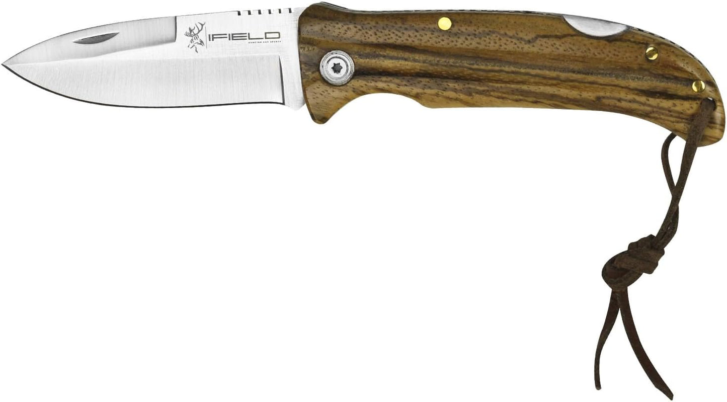 Cuchillo plegable Camper mango madera cebra 8.2"