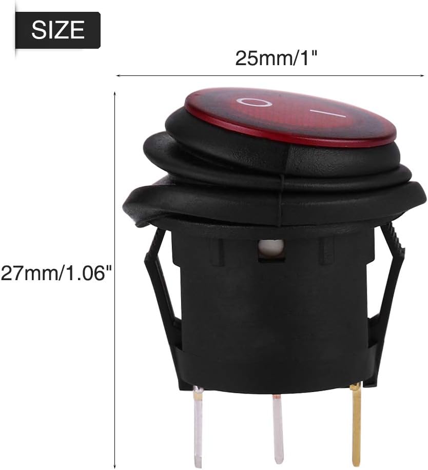 2 Interruptores Basculantes Redondos 12-24V para Auto Moto Barco