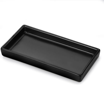 Bandeja baño dispensador jabón plato joyas negro