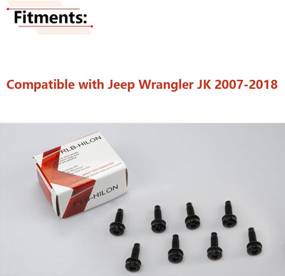 8 M8x1.25 comp Jeep Wrangler JK 07-18 para pilares y bisagras
