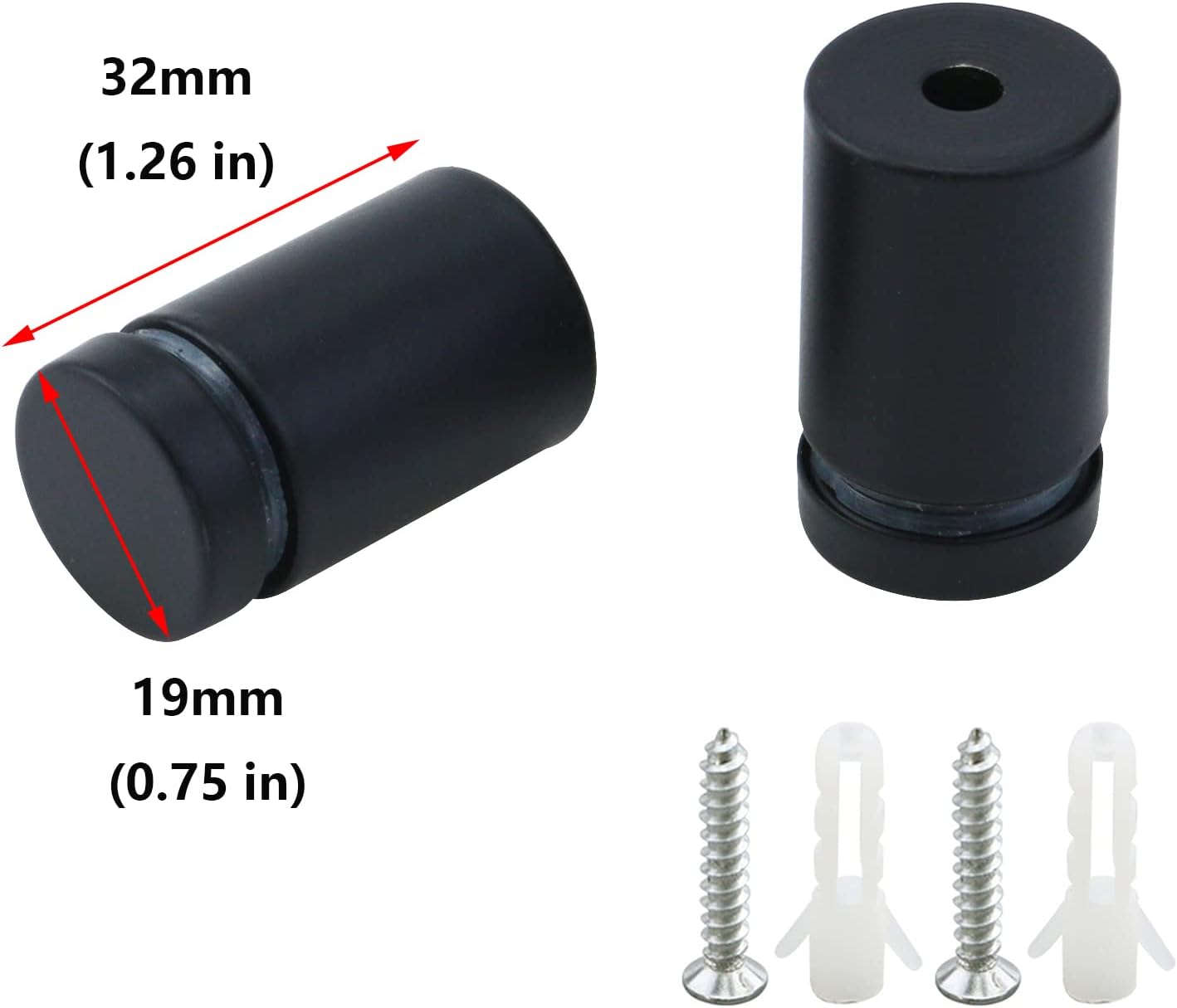 12 Pzas Separadores Vidrio Acero Inox 3/4x1-1/5 Negro