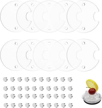 10 Pzas Base Acrílico Blanca con Imán para Vaso 20oz