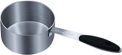 Taza medidora 2/3 tazas con agarre silicona y cucharilla acero inox