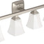 Lámpara baño 4 luces níquel cepillado vidrio esmerilado
