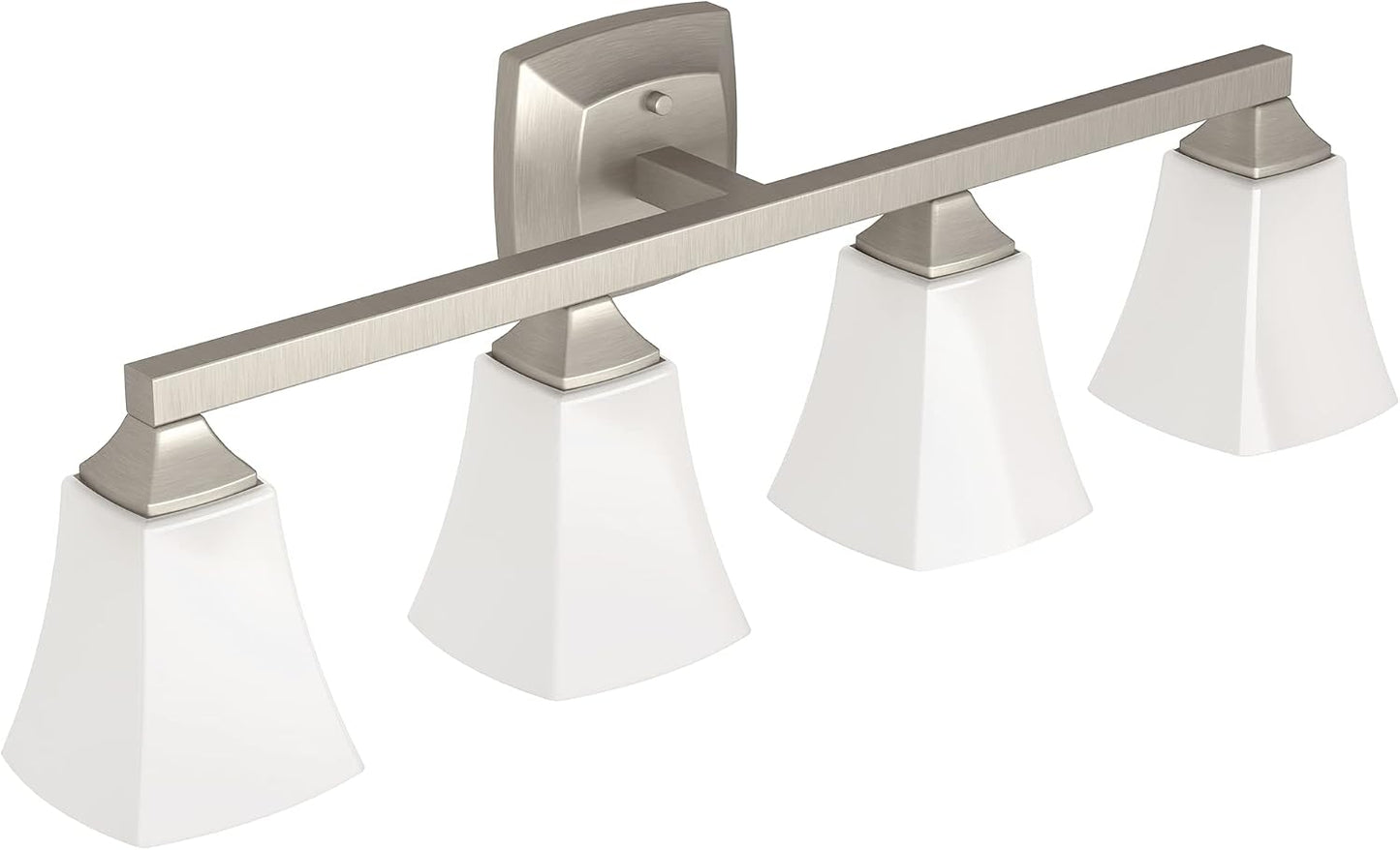 Lámpara baño 4 luces níquel cepillado vidrio esmerilado