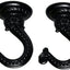 2 Set Ganchos Techo Metal 2.17" Resistentes Negro