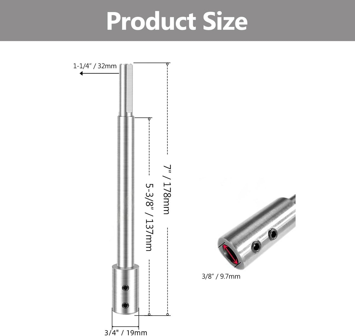 Extensión broca Forstner 7pulg 5-5/8pulg profundidad
