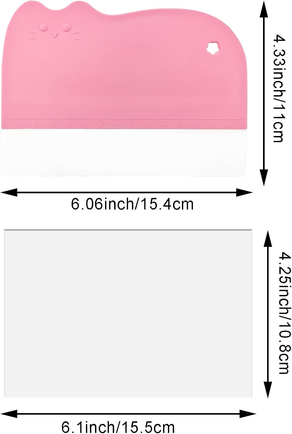 2 Raspadores suaves para tartas 5 transparentes plástico flexible