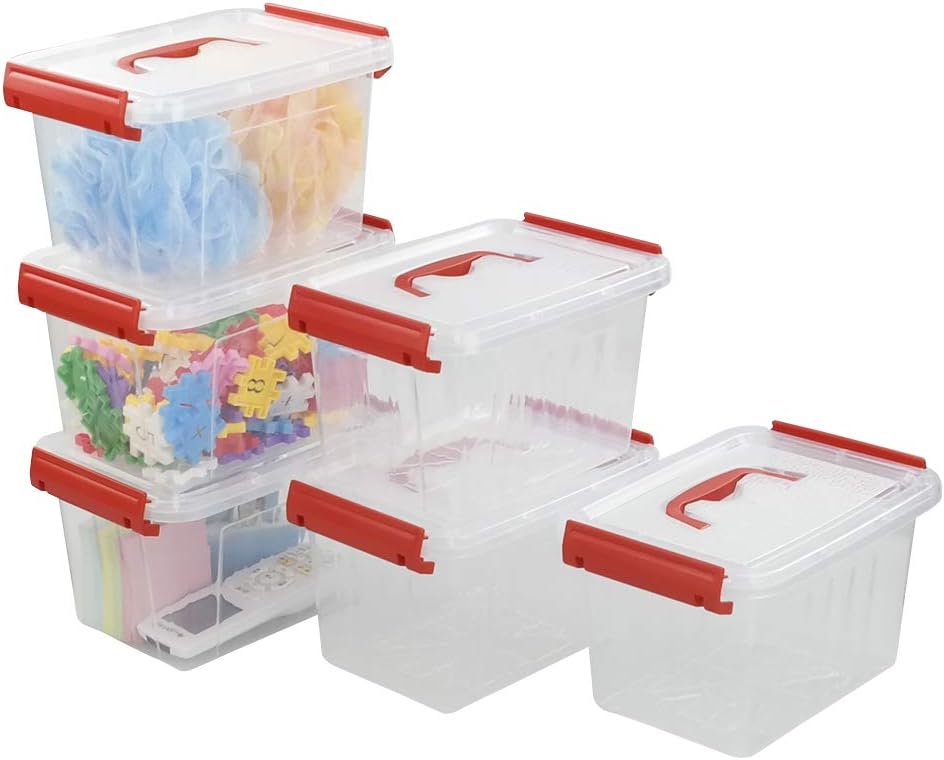 Caja plástico 0.75gal con tapa set 6