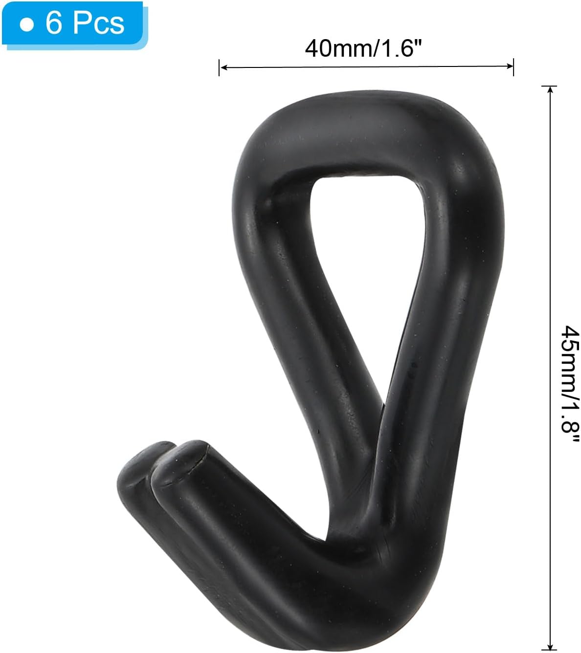 6 Pzas Correas Amarre J 2204lb para Remolques Negro