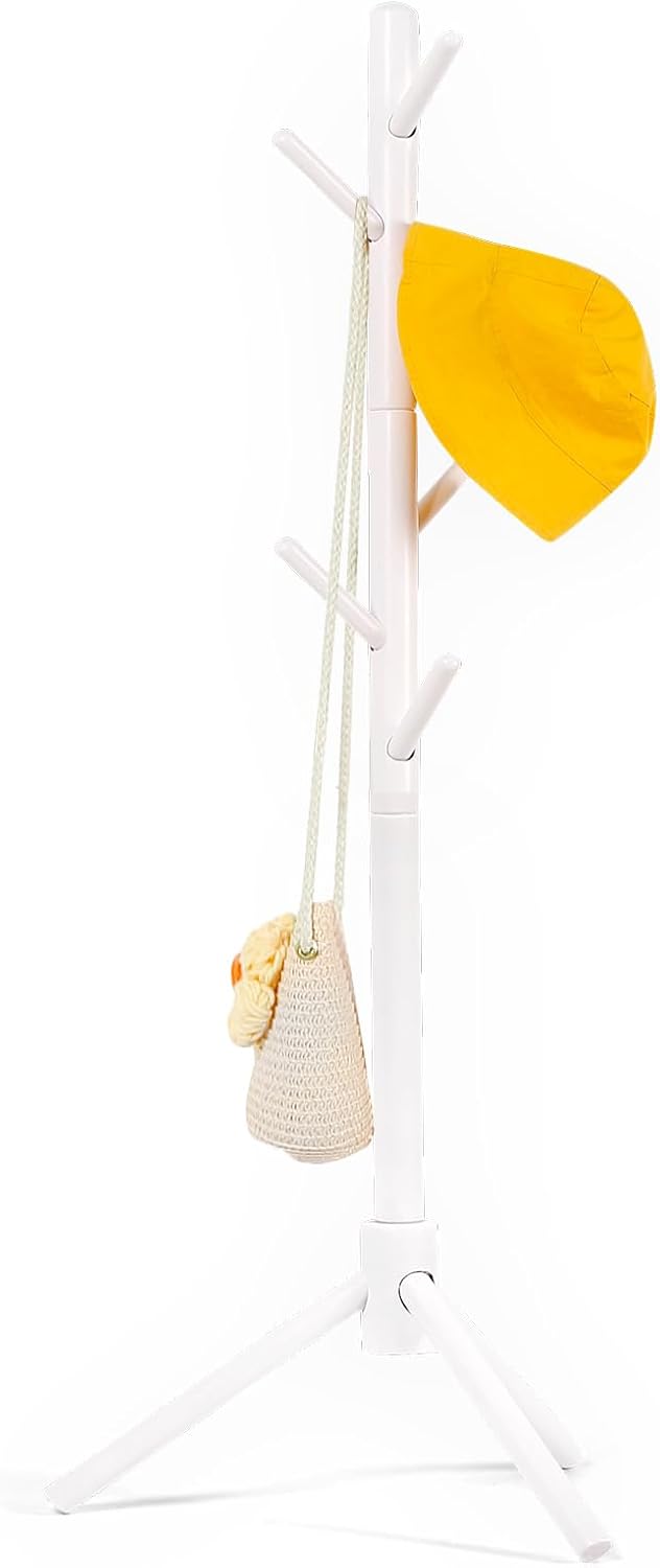 Perchero infantil de haya 9 ganchos ajustables color blanco