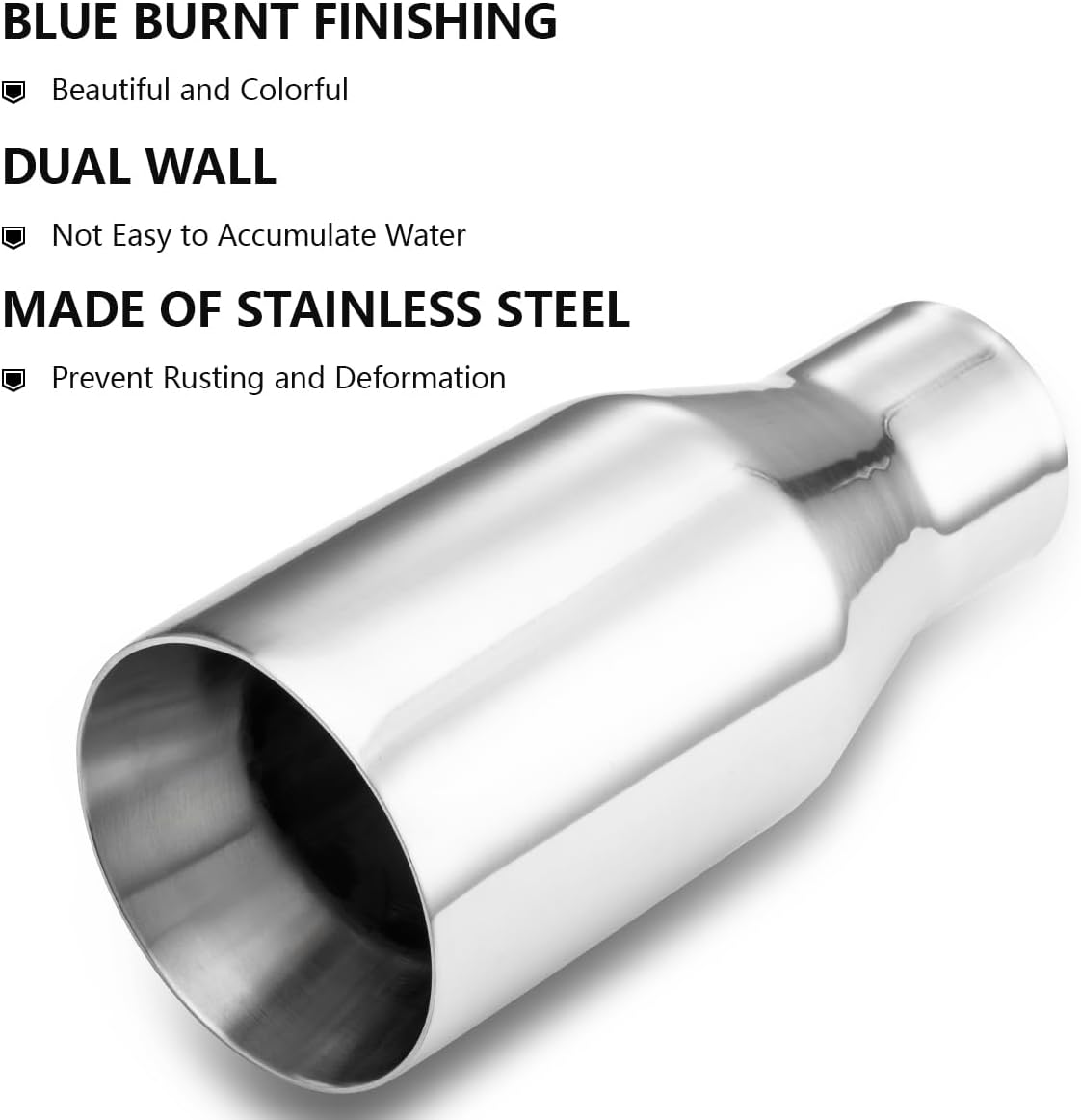 Punta escape acero inox doble pared 2.5x4" 9"