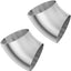 2 Codos Tubo Escape Acero Inox 304 2" Grosor 0.059