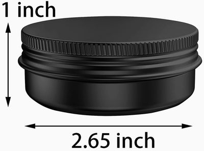 40 Pzas Tarros Aluminio 2oz 60ml Tapa Negra Estanco Cosméticos