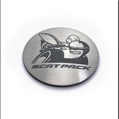 Placas ajuste acero inox cepillado grabado Scat Pack Super Bee