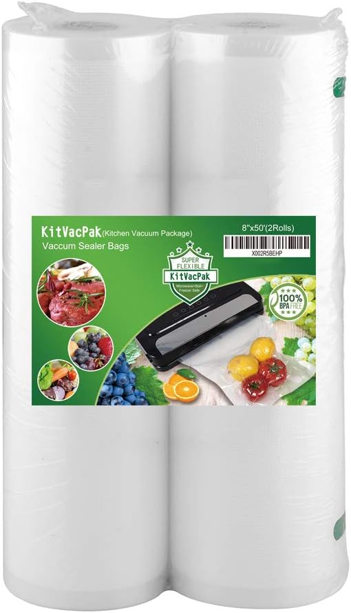2 Pzas Bolsas Sellado Vacío 8x50 Sin BPA Comerciales