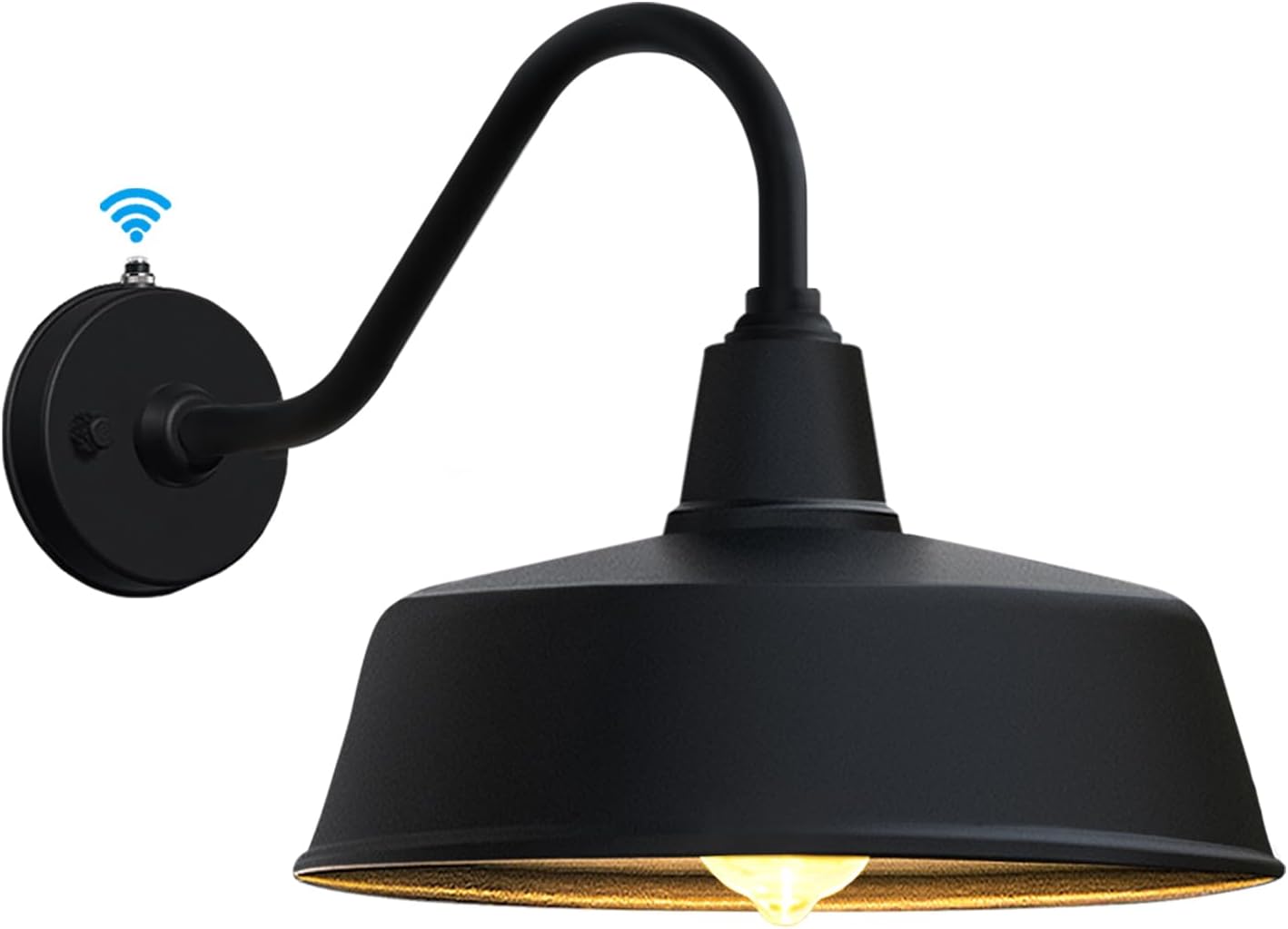 Luz granero exterior impermeable cuello cisne negro