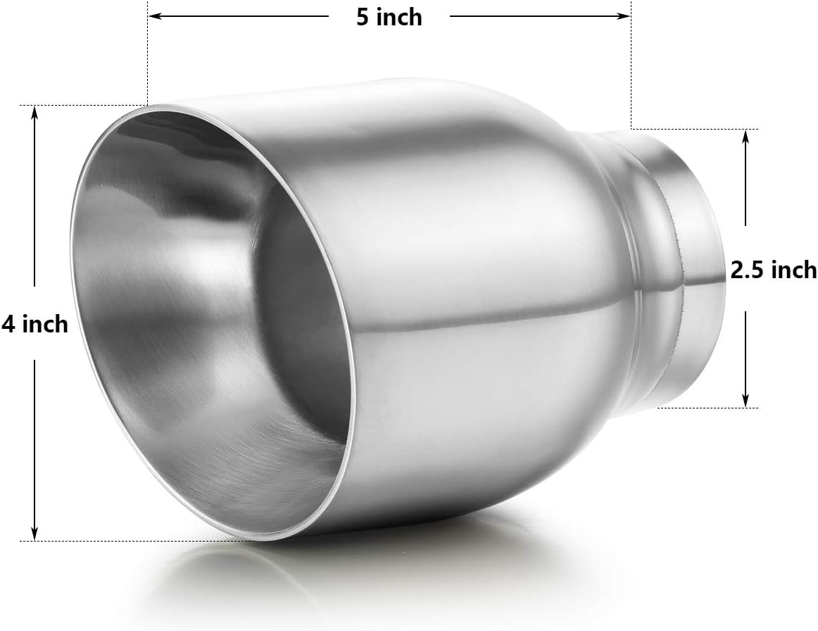 Punta escape 2.5" doble pared acero automóvil