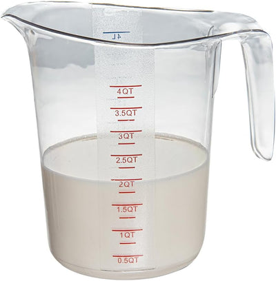 Tarro medidor 4qt con vaso plástico transparente 248°F