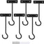 6 Pzas Gancho Metal para Plantas 6" Negro