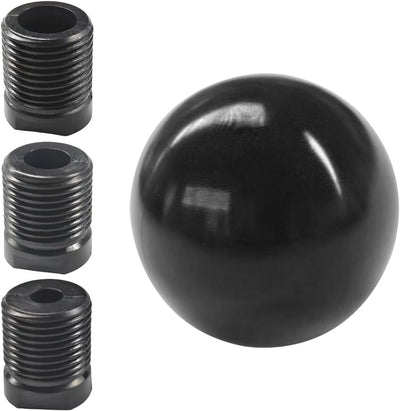 Pomo palanca cambios bola aluminio adaptadores M8 M10 M12 negro
