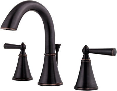 Grifo baño 8pulg 2 asas 3 agujeros bronce toscano