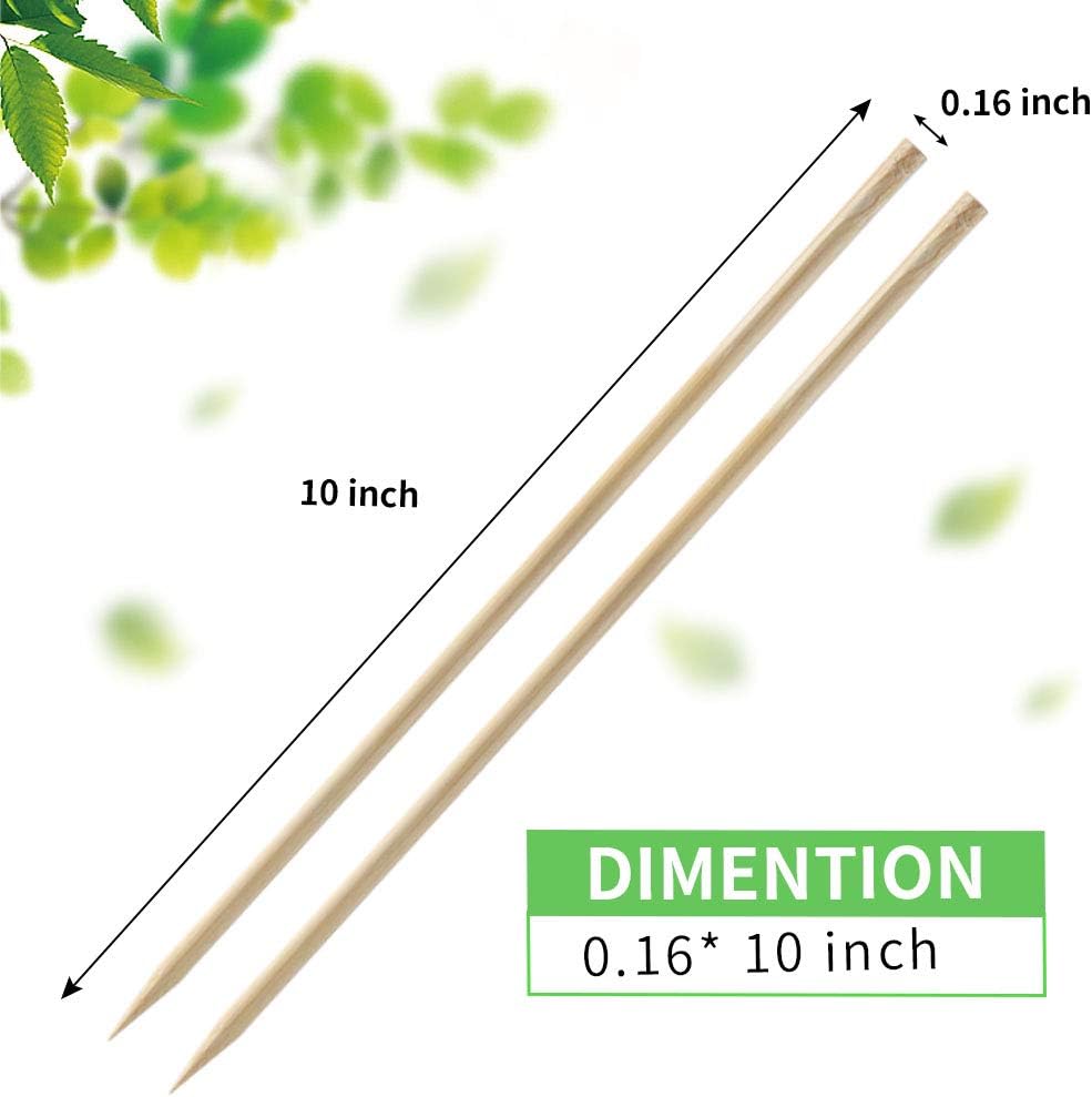 Brochetas bambú 10pulg para shish kabob parrilla 100uds