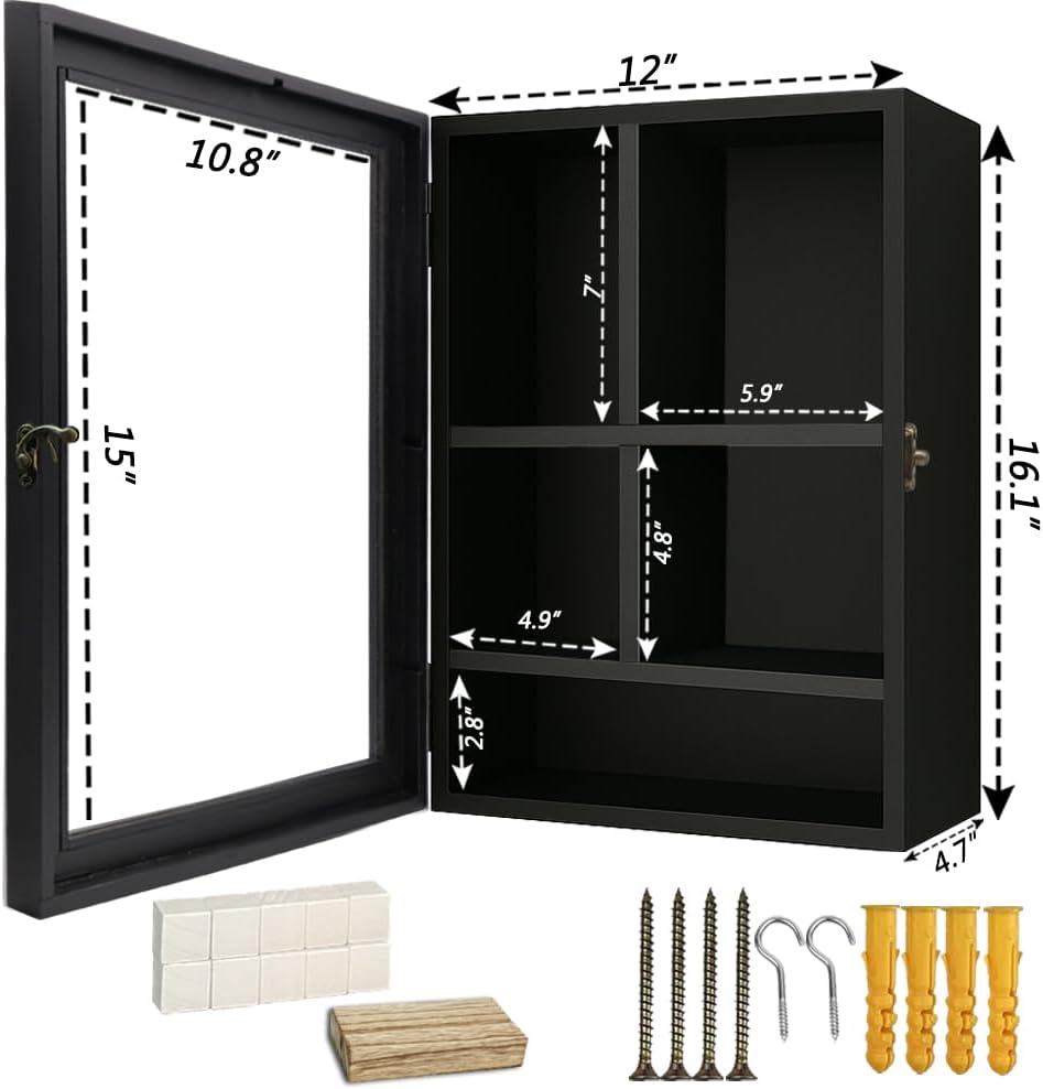 Caja sombra conmemorativa madera 12x16pulg estantes