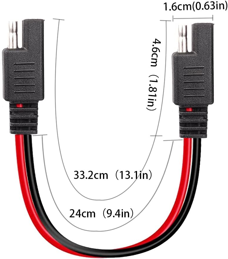 Arnés cables 2pines 16A SAE 13" 5 Pzas