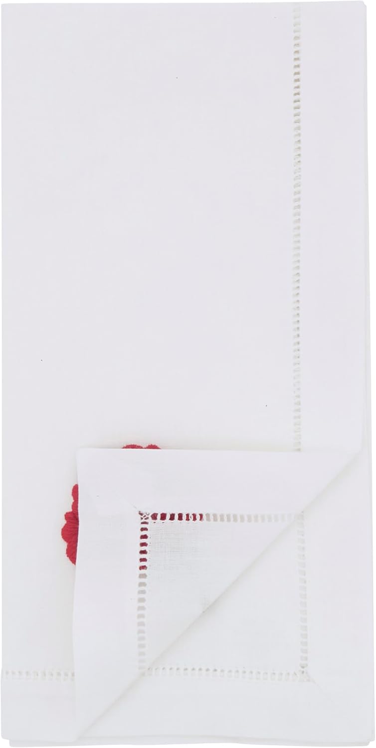 Set 6 servilletas algodón bordado floral 20x20pulg