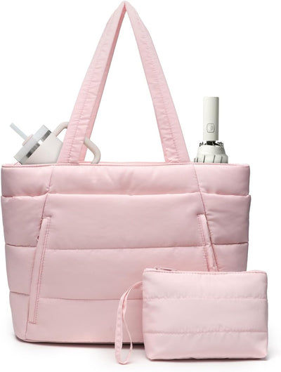 Bolsa acolchada para mujer con soporte tazas y compu