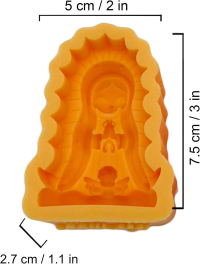 Molde para velas Virgen María con Ángel 2 piezas de silicona
