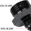 Adaptador 6AN a 12AN ORB aluminio negro pack 2