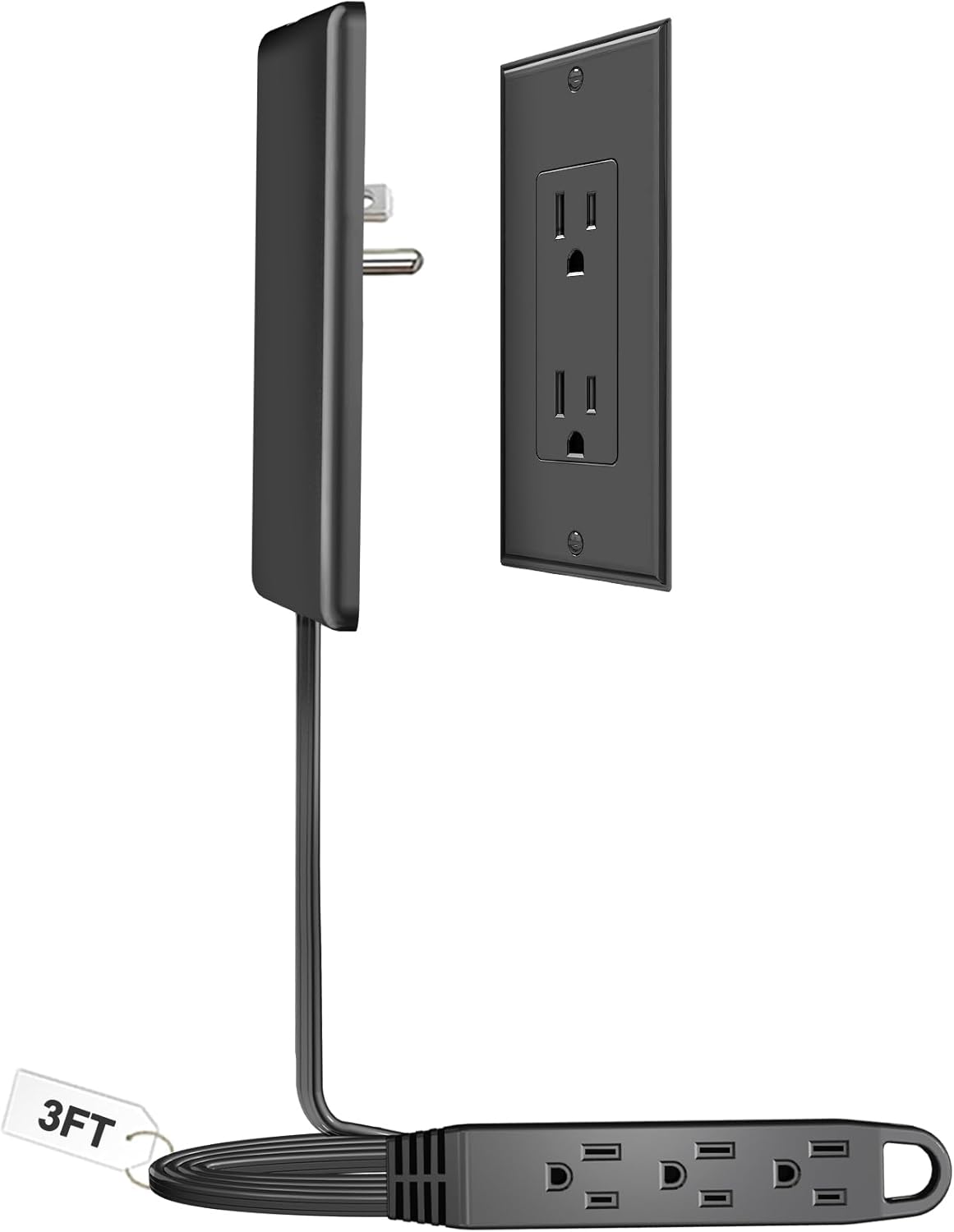Regleta enchufe ultra plano 3 pies 3 tomas 13A 125V