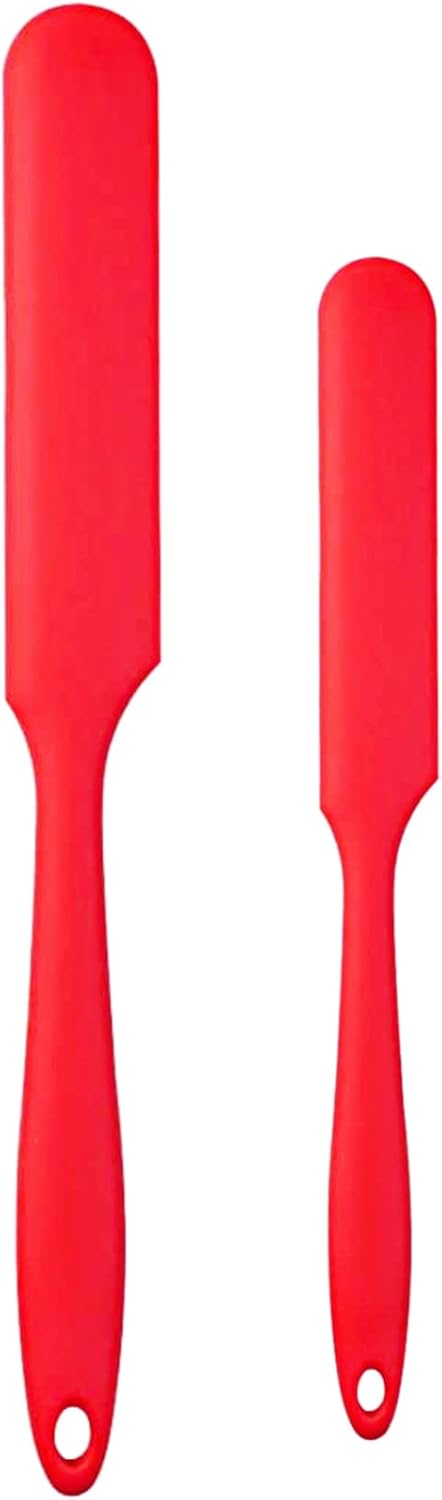 Espátula silicona tarros 13x9.6pulg antiadherente rojo
