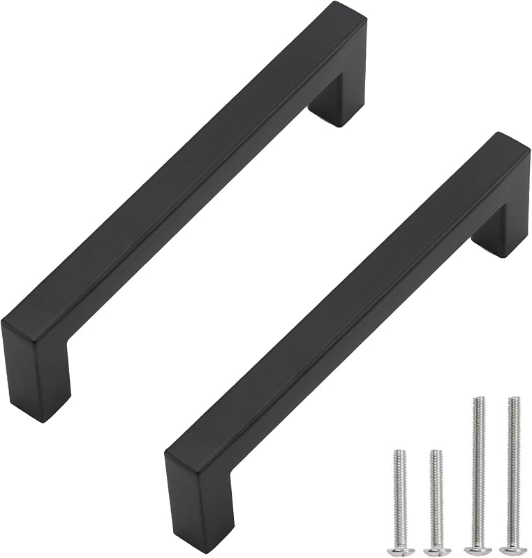 40 Tiradores Gabinete Negro Mate 6.25" Acero Inox