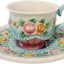 Set taza café y platillo cerámica pintada a mano 3oz