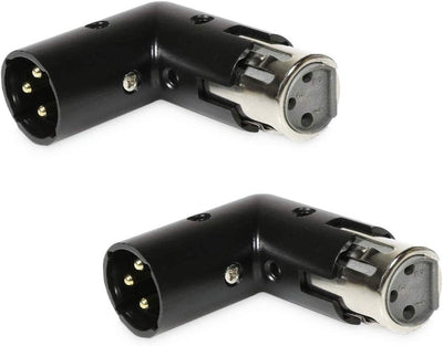 2 Adaptadores XLR 3 pines macho a hembra 90 grados 4 posiciones
