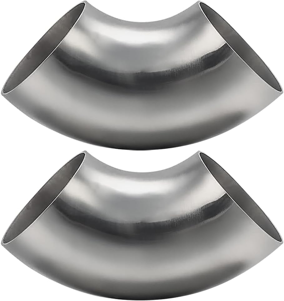 Codo escape acero inox 4" curva 90° SS304 16GA