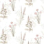 Papel pintado flora rosa caqui gris