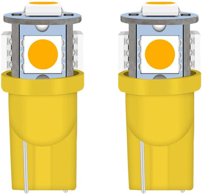 2 Pzas Bombillas LED 194 T10 6000K Amarillo 12V para Cúpula Puerta