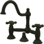 Grifo lavabo bronce aceitado mango cruzado metal