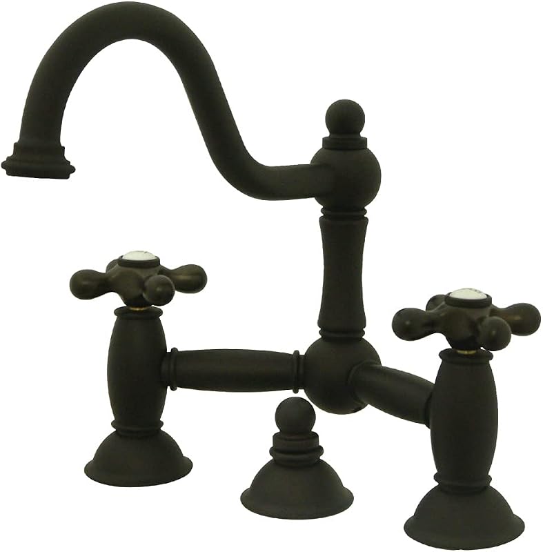 Grifo lavabo bronce aceitado mango cruzado metal